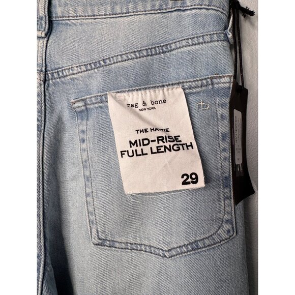 rag & bone Hattie Light Wash Mid-Rise Full Length Straight Leg Jeans SZ 29 NWT - Picture 7 of 12